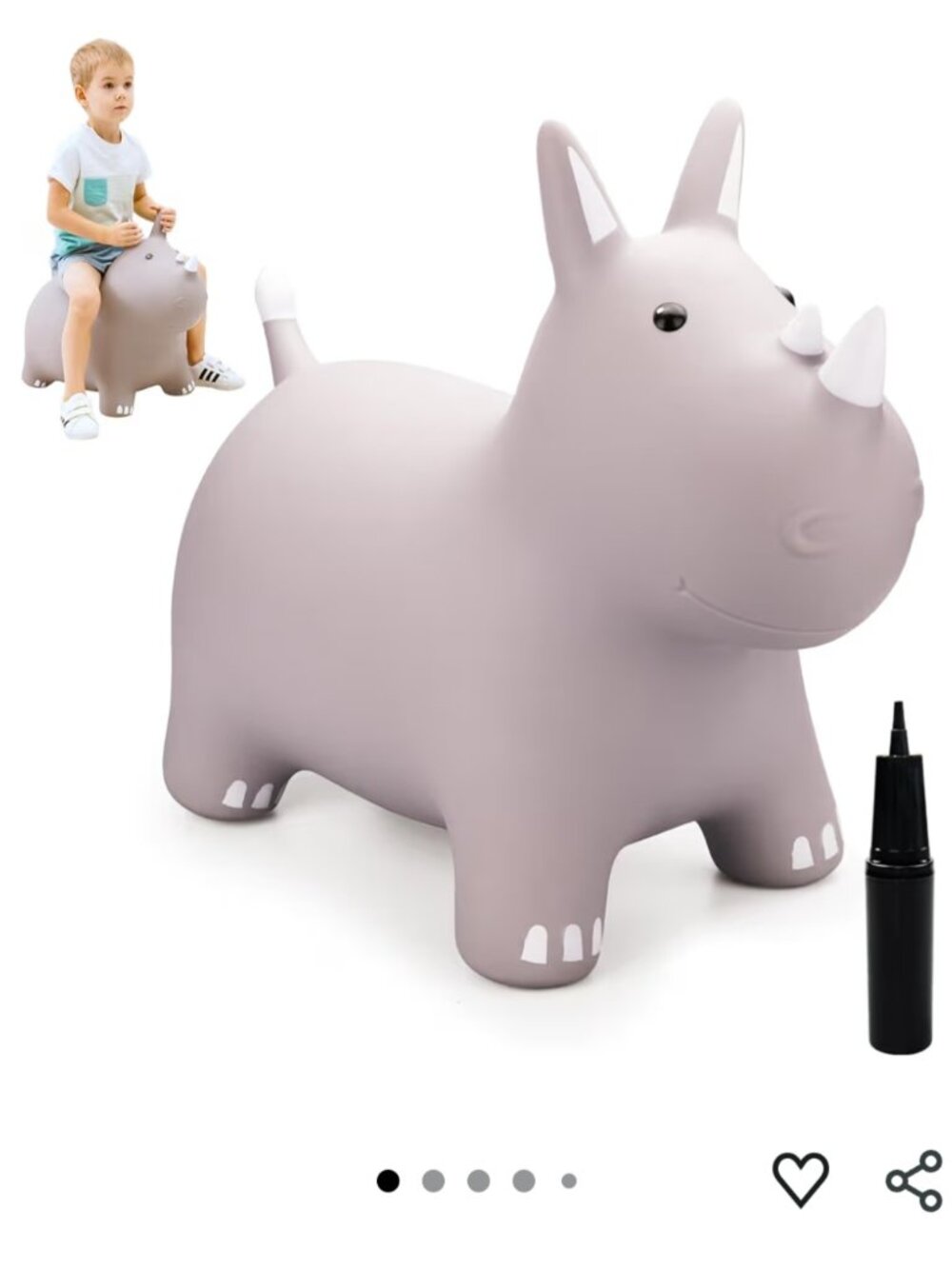 New Ride on purple hippo/rhino toy